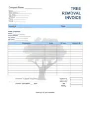 Free Download PDF Books, Tree Removal Invoice Template Word | Excel | PDF