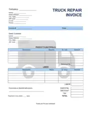 Free Download PDF Books, Truck Repair Invoice Template Word | Excel | PDF