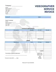 Free Download PDF Books, Videographer Service Invoice Template Word | Excel | PDF