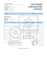 Free Download PDF Books, Software Contractor Invoice Template Word | Excel | PDF