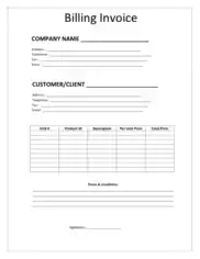 Billing Invoice Template Word | Excel | PDF