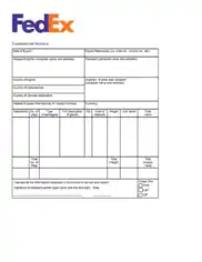 Fedex Commerical Invoice Template Word | Excel | PDF