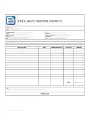 Freelance Writer Invoice Template Word | Excel | PDF