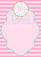Donut Birthday Party Invitation Template Word | PDF