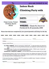Indoor Birthday Party Invitation Template Word | PDF