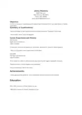 Basic Legal Resume Template Word | PDF