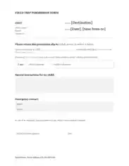 Free Download PDF Books, FIELD TRIP Permission Slip Template PDF – Word Format