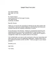Post Interview Thank You Letter Template PDF | Word