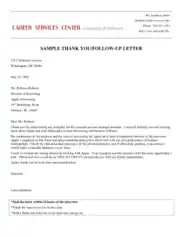 Sample Thank You Letter to Follow Up After Interview