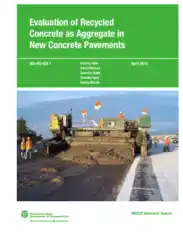 Free Download PDF Books, Evaluation of Recycled Concrete as Aggregate in New Concrete Pavements