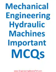 Free Download PDF Books, Mechanical Engineering Hydraulic Machines Important MCQs