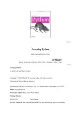Free Download PDF Books, Learning Python