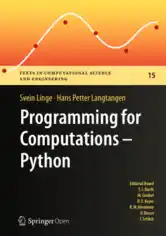 Free Download PDF Books, Programming for Computations Python A Gentle Introduction to Numerical Simulations with Python