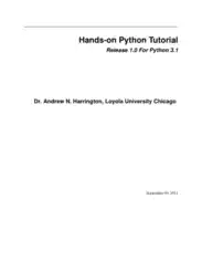Free Download PDF Books, Hands on Python Tutorial