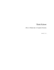 Free Download PDF Books, Think Python An Introduction to Software Design How To Think Like A Computer Scientist