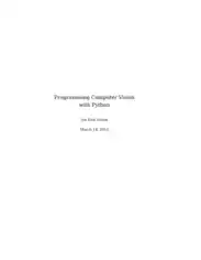 Free Download PDF Books, Programming Computer Vision with Python