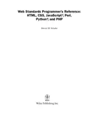 Free Download PDF Books, Web Standards Programmer s Reference HTML CSS JavaScript Perl Python and PHP