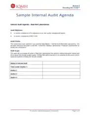 Internal Audit Agenda Template