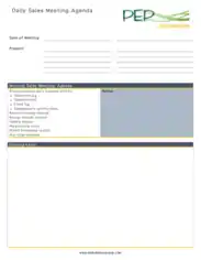Free Download PDF Books, Daily Meeting Agenda Template