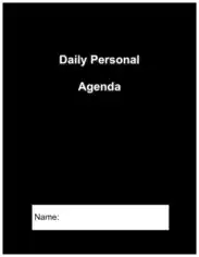 Free Download PDF Books, Daily Personal Agenda Template