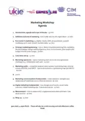 Marketing Workshop Agenda Template