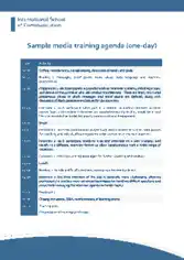 Media Training Agenda Format Template
