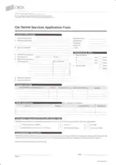 Car Rental Services Application Form Template