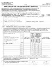 Child Insurance Benefit Application Form Template