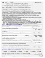 Child Tax Benefit Application Form Template