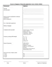 Citizenship Application Form in PDF Template