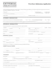College Application Admissions Form Template