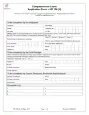 Compassionate Leave Application Form Template