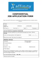 Free Download PDF Books, Confidential Job Application Form Template