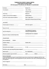 Credit Union Loan Application Form Template