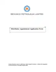 Distributor Appointment Application Form Template