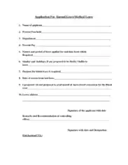 Earned Leave Application Form Template