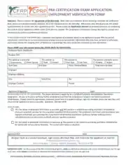 Exam Employment Application Form Template