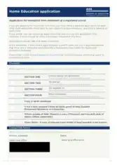 Home Education Application Form Template
