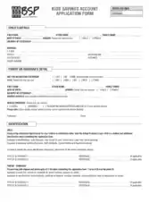 Kids Account Application Form Template