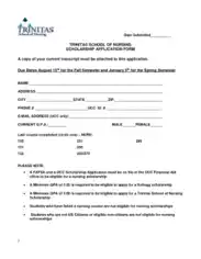 Nursing School Application Form Template