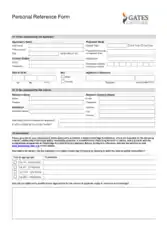 Personal Reference Application Form Template