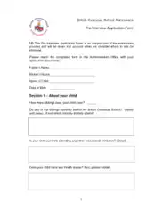 Pre Interview Application Form Template