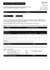 Sample Credit Application Form Template