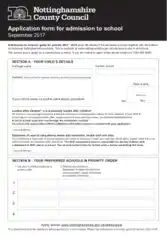 School Admissions Application Form Template