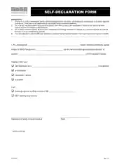 Self Declaration Application Form Template
