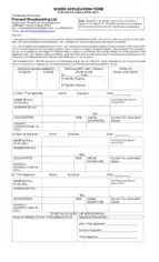 Share Application Form  Template