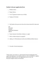 Student Reference Application Form Template