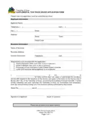 Two Truck Driver Application Form Template