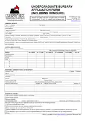 Undergraduate Bursary Application Form Template