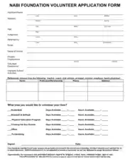 Foundation Volunteer Application Form Template